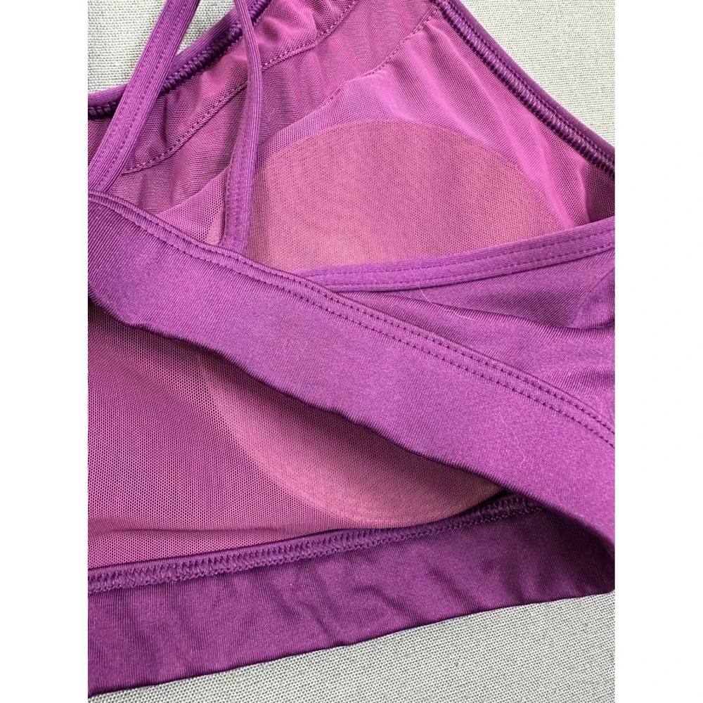Victoria Sport Victorias Secret Purple Strappy Cage Back‎ Mesh Sports Bra Small